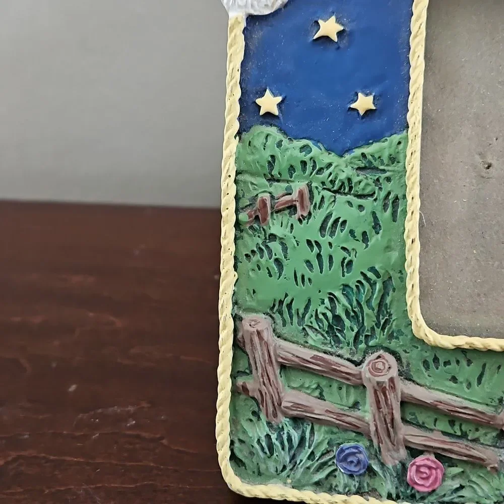 Vintage Ceramic Sheep Photo Frame